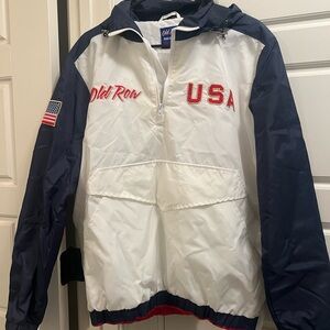 Old Row Men's Windbreaker Jacket - Navy and White